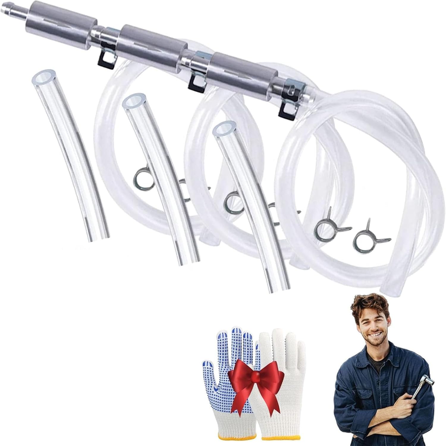 Brake Bleeder Hose One Way Check Valve, 2025 New Brake Bleeder Hose, Motorcycle Brake Bleeder Kit, One Man Hydraulic Motive Brakes Nozzle Clamp (3 pcs)